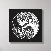 White and Black Tree of Life Yin Yang Canvas Afdruk (Voorkant)