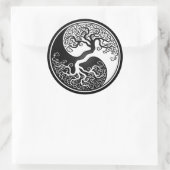 White and Black Tree of Life Yin Yang Ronde Sticker (Tas)