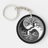 White and Black Tree of Life Yin Yang Sleutelhanger (Voorkant)