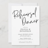 White and Black Wedding Rehearsal Dinner Kaart (Voorkant)