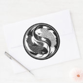 White and Black Yin Yang Koi Fish Ronde Sticker (Envelop)