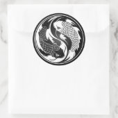 White and Black Yin Yang Koi Fish Ronde Sticker (Tas)
