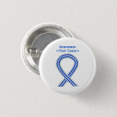 White and Blue Awareness Ribbon Custom ALS Buttonn Ronde Button 3,2 Cm (Voorkant /achterkant)