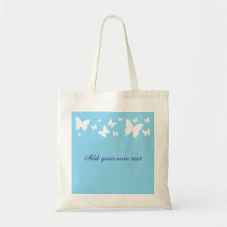 White and Blue Butterfly Tote Bag Wedding Favour 