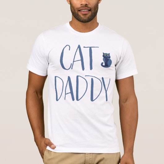 White and Blue Cat Papa Shirt (Voorkant)