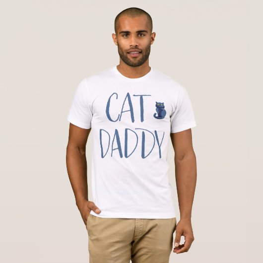 White and Blue Cat Papa Shirt (Voorkant volledig)