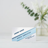 White and Blue Data Analist Visitekaartje (Staand voorkant)