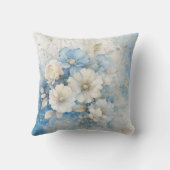White and Blue Flowers Kussen (Achterkant)