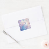 White and Blue Peacock in Ethereal Fantasy Garden Vierkante Sticker (Envelop)