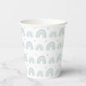 White And Blue Rainbow Babyshower New Baby Cup Papieren Bekers (Achterkant)