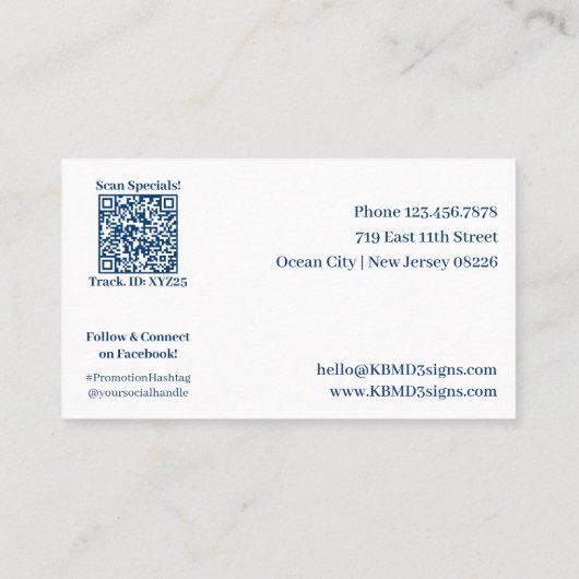 White and Blue Thank You For Your Business and Kortingskaartje (Achterkant)