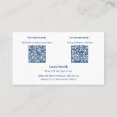 White and Blue - Thank You, Offer & Review Prompt Visitekaartje (Achterkant)