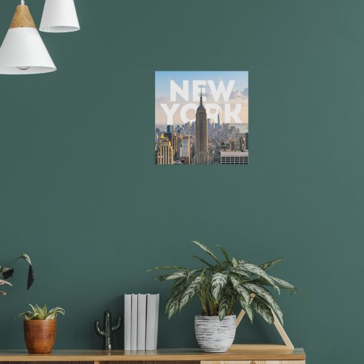 White and Bold Travel New York Poster (Woonkamer 1)