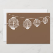 White and Brown Lantern Wedding Invitation Kaart (Achterkant)
