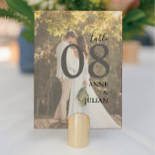 White and BrownModern Wedding Table Number Card  Kaart