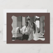 White and Chocolate Brown Wedding  Kaart (Achterkant)