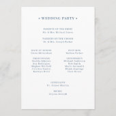 White and Dusty Blue | Luxe Wedding Welcome Programmakaart (Achterkant)