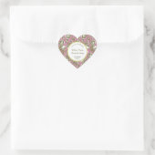 White and Faux Gold Rose on Pink Editable Soap Hart Sticker (Tas)