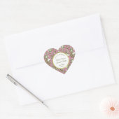 White and Faux Gold Rose on Pink Editable Soap Hart Sticker (Envelop)