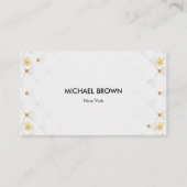 White and Gold Business Card Template Visitekaartje (Achterkant)