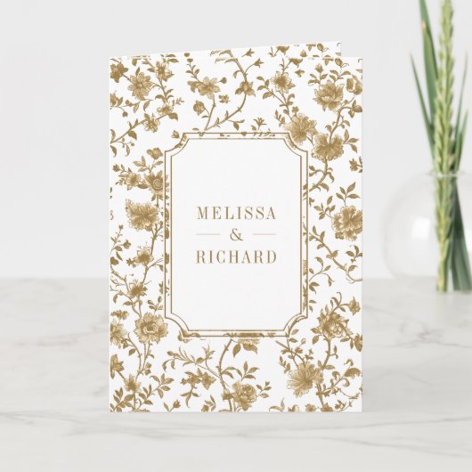 White and Gold Chinoiserie Crest QR Code Wedding (Voorkant)