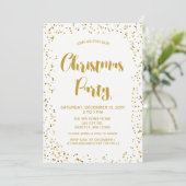 White and Gold confetti Moderne kerstfeestdag Kaart (Staand voorkant)