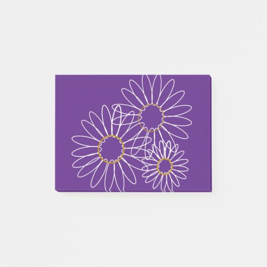 White and Gold Daisies Post-it Notes (Voorkant)