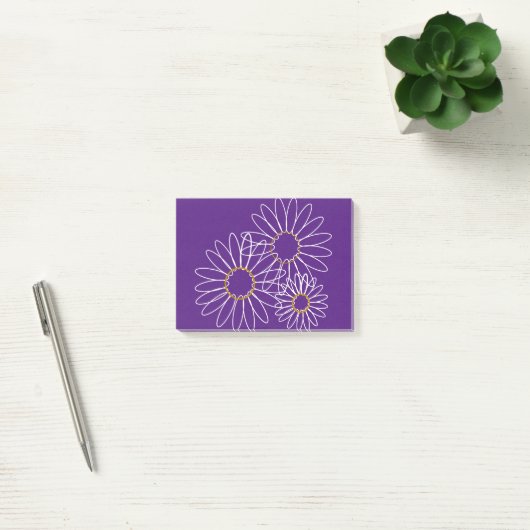 White and Gold Daisies Post-it Notes (Kantoor)
