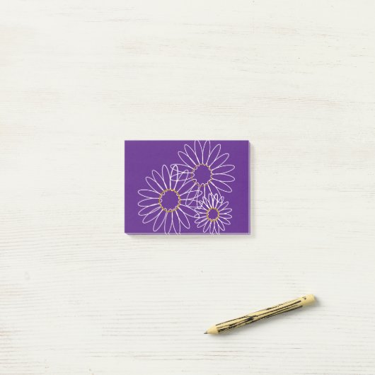 White and Gold Daisies Post-it Notes (Op bureau)