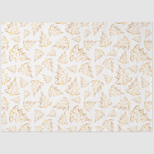 White and Gold Elegant Christmas Trees Tissuepapier (Voorkant)
