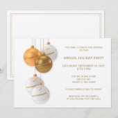 White and Gold Elegant Corporate Holiday Party Kaart (Voorkant / Achterkant)