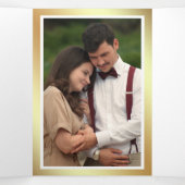 White and Gold Ethnic Mandala Indian Wedding Drieluik Uitnodiging (Binnenkant midden)