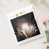 White and Gold Fireworks I Patriottic Celebration Bedankzakje (Gezegeld)