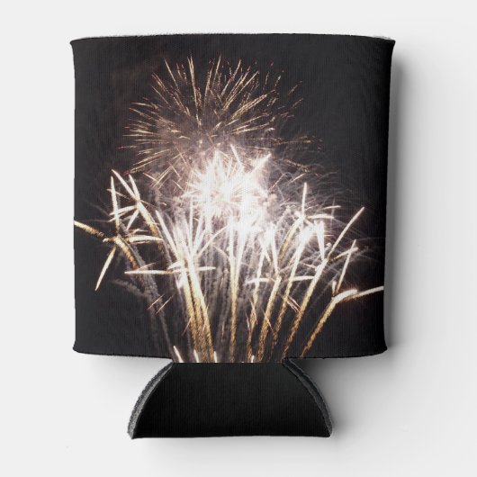 White and Gold Fireworks I Patriottic Celebration Blikjeskoeler (Voorkant)