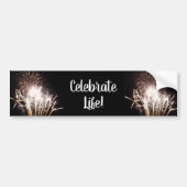 White and Gold Fireworks I Patriottic Celebration Bumpersticker (Voorkant)