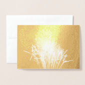 White and Gold Fireworks I Patriottic Celebration Folie Kaarten (Voorkant met envelop)