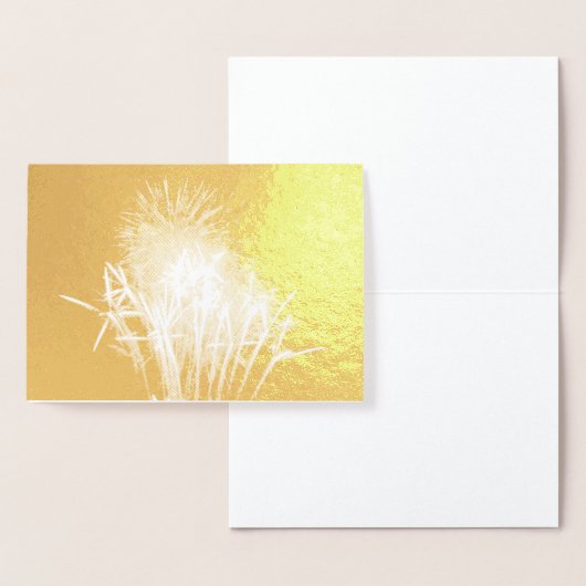White and Gold Fireworks I Patriottic Celebration Folie Kaarten (Display)