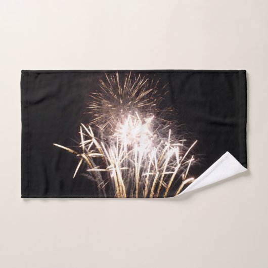 White and Gold Fireworks I Patriottic Celebration Handdoek (Handdoek)