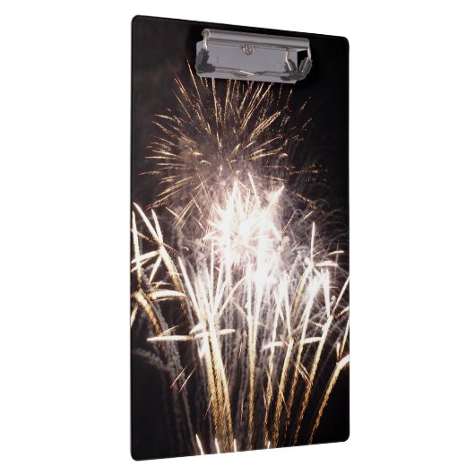 White and Gold Fireworks I Patriottic Celebration Klembord (Rechts)