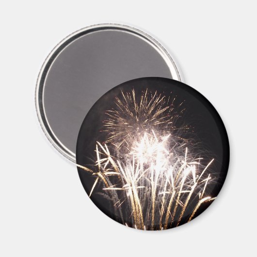 White and Gold Fireworks I Patriottic Celebration Magneet (Voorkant / Achterkant)