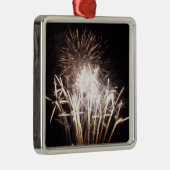 White and Gold Fireworks I Patriottic Celebration Metalen Ornament (Rechts)