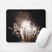 White and Gold Fireworks I Patriottic Celebration Muismat (Met muis)