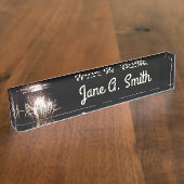 White and Gold Fireworks I Patriottic Celebration Naambordje (Zijkant)