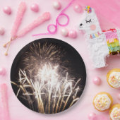 White and Gold Fireworks I Patriottic Celebration Papieren Bordje (Feest)