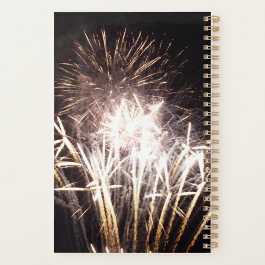 White and Gold Fireworks I Patriottic Celebration Planner (Achterkant)
