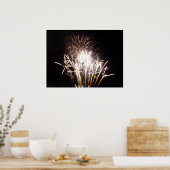 White and Gold Fireworks I Patriottic Celebration Poster (Keuken)
