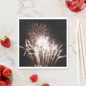 White and Gold Fireworks I Patriottic Celebration Servetten (Insitu)