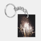 White and Gold Fireworks I Patriottic Celebration Sleutelhanger (Voorkant Links)