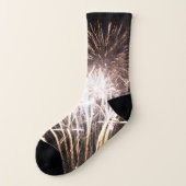 White and Gold Fireworks I Patriottic Celebration Sokken (Links - buitenkant)