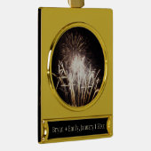 White and Gold Fireworks I Patriottic Celebration Verguld Banner Ornament (Rechts)